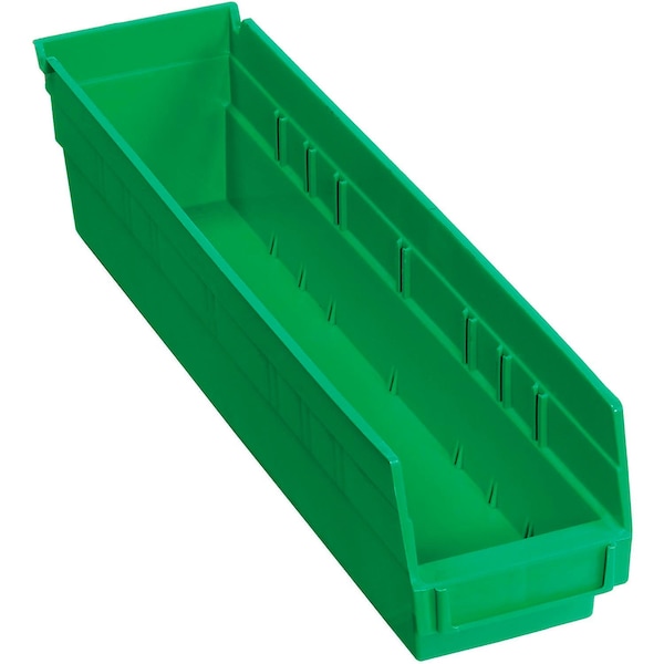 Global Industrial Shelf Storage Bin, Polypropylene, Green, 4 in H, 4-1/8 in W 184839GN - main